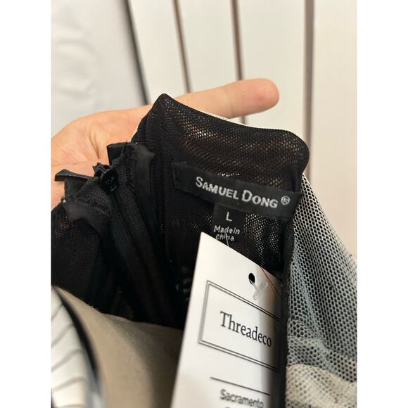 Samuel Dong Black and White Midi Dress - Picture 6 of 8